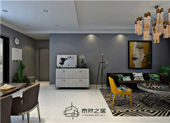 银川银帝宝湖天下115㎡装修效果图|现代轻奢风格